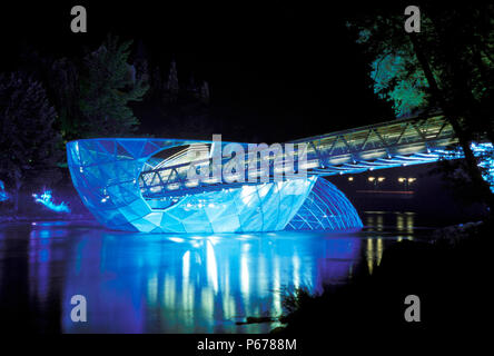 Murinsel Projet, Graz, Autriche, 2003. Île artificielle sur la rivière Mur, dans le centre historique de la ville de Graz, développé pour la célébration de Graz 20 Banque D'Images