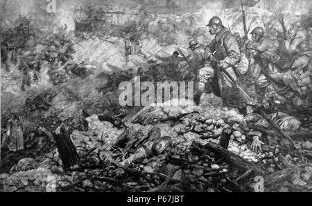 Soldats français au cours de la bataille de Verdun ; la première guerre mondiale 1916 Banque D'Images