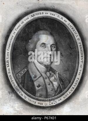 George Washington en uniforme pendant son temps en tant que commandant en chef des armées des États-Unis d'Amérique et Président de la Convention. Banque D'Images