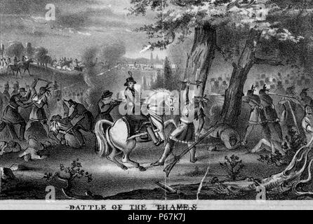 La bataille de la Thames, également appelée bataille de la ville morave , (oct. 5, 1813), dans la guerre de 1812, aux États-Unis décisive victoire sur les forces britanniques et indiens de l'Ontario, Canada, permettant ainsi aux États-Unis de renforcer son contrôle sur les Territoires du Banque D'Images