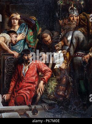 Peinture intitulé 'Macko Borkowic'. Peint par Jan Matejko Alojzy (1838-1893) peintre polonais connu pour des peintures historiques notables événements politiques et militaires polonais. Datée 1873 Banque D'Images