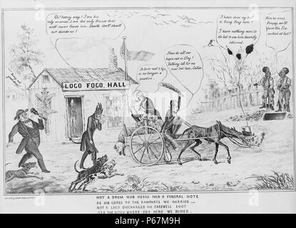 Pas un tambour a été entendu ni un enterrement note' l'érosion de l'appui démocratique à l'élection présidentielle espère Martin Van Buren (1782-1862) est présenté comme l'enterrement de 'l'Kinderhook fox." L'auteur a été déposée pour le 22 mai 1844, une semaine avant la Convention Nationale Démocratique écrasé Van Buren's ambitions présidentielles en désignant James K. Polk. L'ancien président Andrew Jackson et l'opérateur de John Tyler, qui apparaissent ici, ont contribué à rapprocher la défaite de Van Buren. Banque D'Images