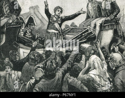 L'atterrissage du roi George IV, Howth harbour, Dublin, Irlande, 1821 Banque D'Images