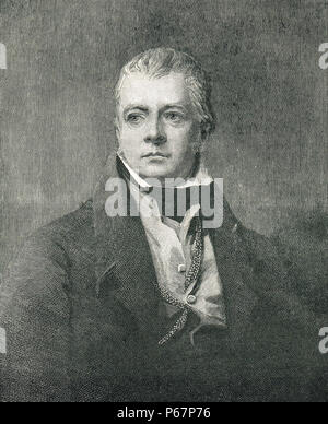 Sir Walter Scott, 19e siècle, romancier, auteur de romans d'amour historiques Banque D'Images