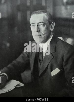 Thomas Woodrow Wilson (28 décembre 1856 - 3 février 1924) a été le 28e président des États-Unis de 1913 à 1921 Banque D'Images