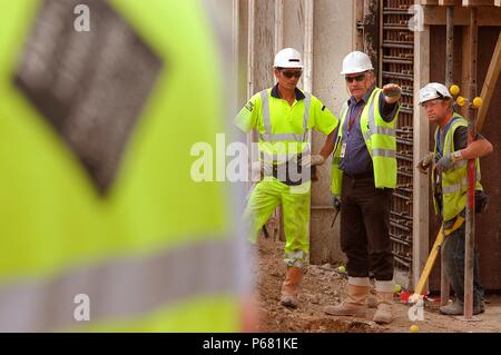 Fixateurs de l'acier, le Terminal 5, Construction de l'aéroport d'Heathrow, Londres, Royaume-Uni Banque D'Images