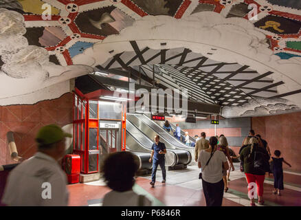 L'art sur la station de métro Kungstradgarden, Stockholm, Suède Banque D'Images