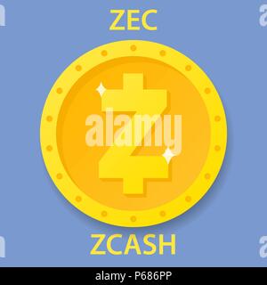 Monnaie Zcash blockchain cryptocurrency icône. L'argent électronique virtuel, internet ou cryptocoin symbole, logo Illustration de Vecteur