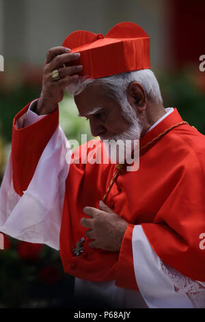 La cité du Vatican. 28 Juin, 2018. (Saint-siège) LE PAPE FRANÇOIS . créer 14 nouveaux cardinaux de l'Iraq, du Pakistan, de l'Italie, la Pologne, le Pérou, le Japon, Madagascar et plusieurs officiels du Vatican. Les 11 nouveaux cardinaux âgés de moins de 80 ans, seront des participants actifs dans un futur Conclave. La cérémonie a été dans la Basilique Saint-Pierre au Vatican : Evandro Inetti de crédit/ZUMA/Alamy Fil Live News Banque D'Images