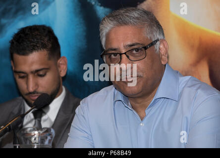 Birmingham, UK. 28 juin 2018. Amir Khan v Samuel Vargas est annoncé à une conférence de presse organisée par Eddie Hearn et Matchroom Boxe. Credit : James Wilson/Alamy Live News Banque D'Images