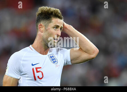 Kaliningrad, Russie. 28 Juin, 2018. Coupe du Monde de football, le groupe G, l'Angleterre contre la Belgique au stade de Kaliningrad. Gary Cahill de l'Angleterre. Credit : Marius Becker/dpa/Alamy Live News Banque D'Images