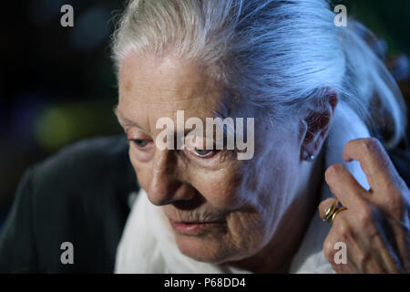 Palerme, Vanessa Redgrave a reçu au Palazzo delle Aquile par le maire Leoluca Orlando, est déplacé en parlant de migrants. 06/28/2018, Palerme, Italie Banque D'Images