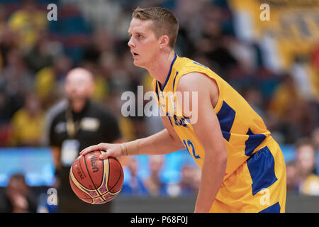 Hovet, Stockholm, Suède. 14Th Oct 2018. La Lettonie contre la Suède en Coupe du Monde de Basket-ball FIBA 2019 qualificatifs européens. La Lettonie a gagné avec crédit 82-72 : Stefan Holm/Alamy Live News Banque D'Images