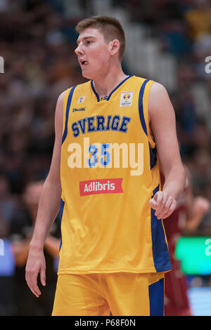 Hovet, Stockholm, Suède. 14Th Oct 2018. La Lettonie contre la Suède en Coupe du Monde de Basket-ball FIBA 2019 qualificatifs européens. La Lettonie a gagné avec crédit 82-72 : Stefan Holm/Alamy Live News Banque D'Images