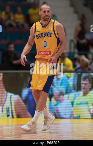 Hovet, Stockholm, Suède. 14Th Oct 2018. La Lettonie contre la Suède en Coupe du Monde de Basket-ball FIBA 2019 qualificatifs européens. La Lettonie a gagné avec crédit 82-72 : Stefan Holm/Alamy Live News Banque D'Images