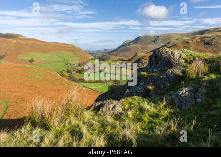 Vue sur la vallée de Martindale l'extrémité nord de Beda est tombé dans le Parc National du Lake District, Cumbria, Angleterre. Banque D'Images