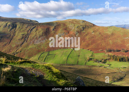 Vue de Beda a diminué au cours de la vallée de l'Boredale et élevé sur place est tombé au-delà Dodd dans le Parc National du Lake District, Cumbria, Angleterre. Banque D'Images