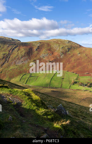 Vue de Beda a diminué au cours de la vallée de l'Boredale et élevé sur place est tombé au-delà Dodd dans le Parc National du Lake District, Cumbria, Angleterre. Banque D'Images