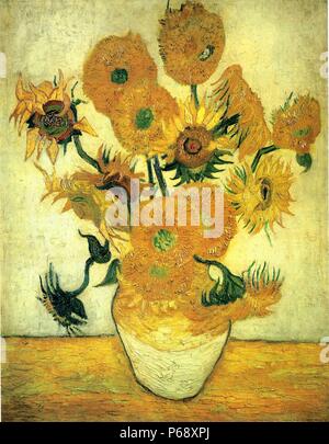 Still Life vase avec quinze tournesols ; 1889 Par Vincent Van Gogh, musée d'Art Japonais Sompo Banque D'Images