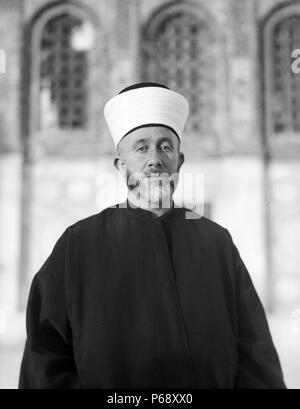 Photographie de Haj Mohammed Effendi Amin el-Husseini (1897-1974), nationaliste arabe palestinienne et musulmane leader dans la Palestine sous mandat. Datée 1936 Banque D'Images