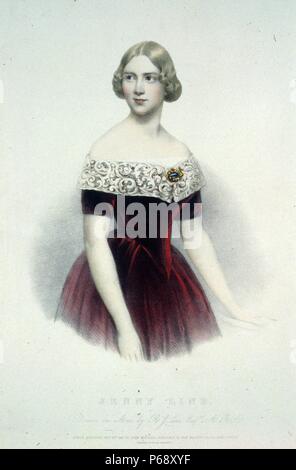 La chanteuse d'opéra suédoise Johanna Maria Lind (1820-1887) souvent connu comme le ''appellerai cela Nightingale''. Datée 1850 Banque D'Images