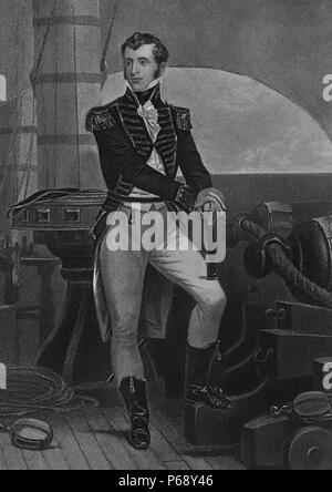 Photographie de Stephen Decatur, Jr (1779-1820) officier de la marine des États-Unis et le Commodore remarquable pour ses nombreuses victoires navales au début du 19e siècle. Datée 1815 Banque D'Images