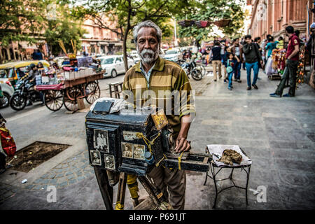 Inde Rajasthan Jaipur. Photographe Vintage Banque D'Images