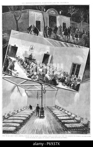 1887-03-30, la Ilustración Española y Americana, La beneficencia particulier en Madrid, Comba, Rico. Banque D'Images