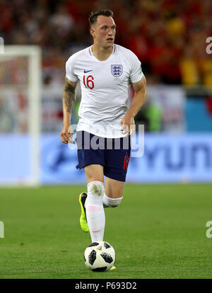 Phil Jones de l'Angleterre durant la Coupe du Monde de football Groupe G match au stade de Kaliningrad. ASSOCIATION DE PRESSE Photo. Photo date : Jeudi, 28 juin 2018. Voir l'histoire de l'Angleterre. WORLDCUP PA Crédit photo doit se lire : Aaron Chown/PA Wire. RESTRICTIONS : un usage éditorial uniquement. Pas d'utilisation commerciale. Aucune utilisation avec tout tiers non officiels logos. Pas de manipulation d'images. Pas d'émulation vidéo Banque D'Images