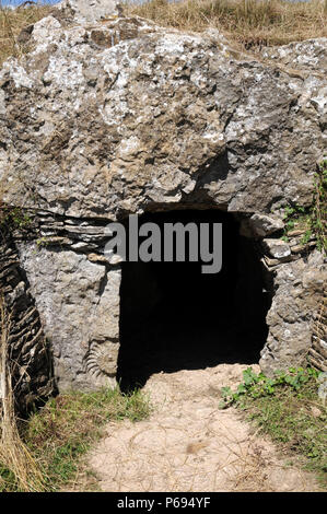 Stoney Littleton Longbarrow, près de Bath dans l'ouest de l'Angleterre, est l'un des pays les plus belles tombes néolithiques accesible chambré. Banque D'Images