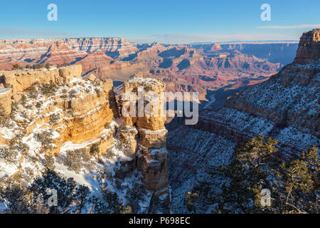 Grand Canyon en hiver, le Parc National du Grand Canyon, Arizona, United States. Banque D'Images