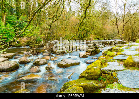 Le bouillonnement River Dart avec ses pierres et rochers Banque D'Images