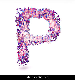 Lettre P 3D avec texture biologique abstrait Banque D'Images