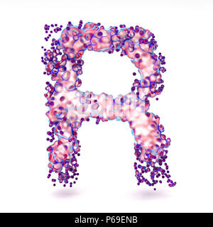 Lettre R 3D avec texture biologique abstrait Banque D'Images