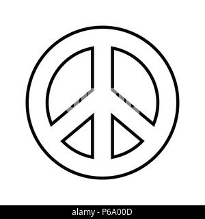 Symbole de la paix. Aperçu graphique vectoriel noir et blanc sur fond séparés Illustration de Vecteur