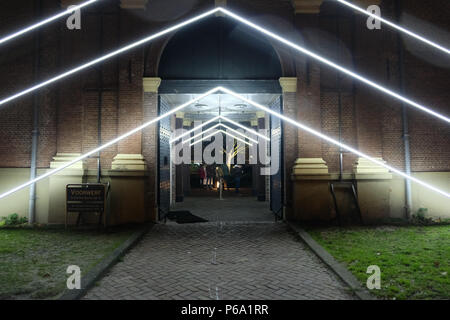 Art de la lumière de l'installation sur Amsterdam Festival Lumière Banque D'Images