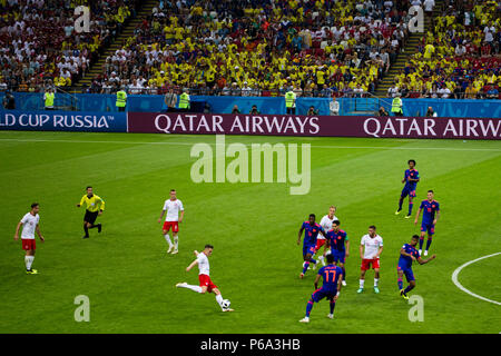 La Colombie bat la Pologne à la Russie Coupe du Monde 2018 à Kazan Arena le 25 juin 2018. Banque D'Images