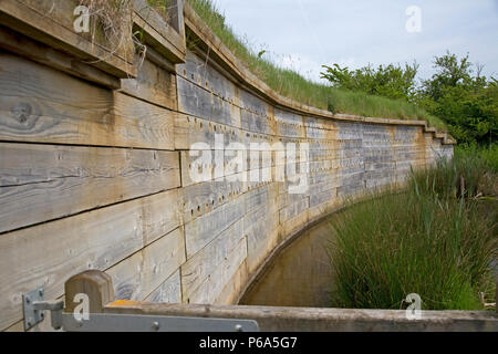 Site de nidification artificiels pour le sable martins Les zones humides de l'est du Devon UK Seaton Banque D'Images