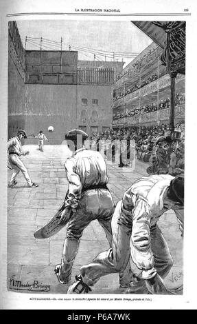 1891-07-16, la Ilustración Nacional, El madrileño Jai-Alai, Méndez Bringa, Vela. Banque D'Images