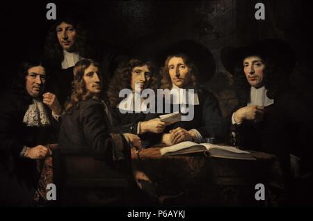 Nicolaes MAES (1634-1693). Dutch Painter. Six doyens de la Guilde des chirurgiens d'Amsterdam, 1679-1680. Rijksmuseum. Amsterdam. Aux Pays-Bas. Banque D'Images