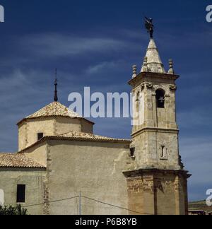 Castille-la Manche. Molina de Aragon. Monastère de Saint François. L'église. De l'extérieur. L'Espagne. Banque D'Images