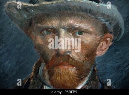 Vincent van Gogh (1853-1890). Peintre hollandais. Auto-portrait, 1887. Détail. Rijksmuseum. Amsterdam. La Hollande. Banque D'Images