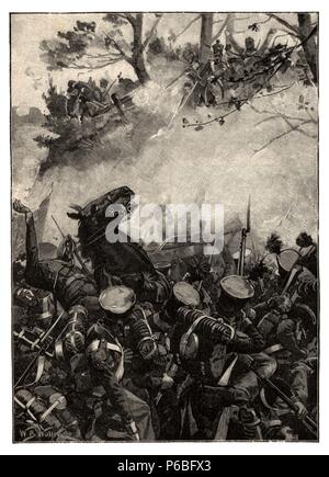 España. Guerra de la Independencia. Escenas en la batalla de Tolosa. La gravure de 1897. Banque D'Images