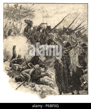 España. Guerra de la Independencia. Escenas en la Bataille de Vitoria. La gravure de 1897. Banque D'Images