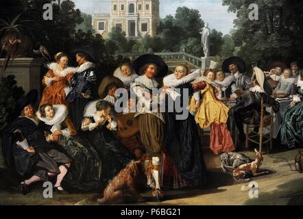 Dirck Hals (1591-1656). Peintre hollandais. La Fête champêtre, 1627. Détail. Rijksmuseum. Amsterdam. La Hollande. Banque D'Images