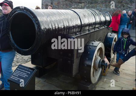 Mons Meg Canon médiéval au château d'Édimbourg en Écosse Banque D'Images