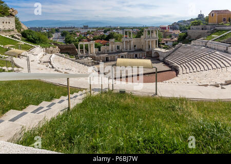 Restes de l'ancien théâtre romain de Plovdiv, Bulgarie Banque D'Images