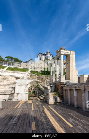 Restes de l'ancien théâtre romain de Plovdiv, Bulgarie Banque D'Images