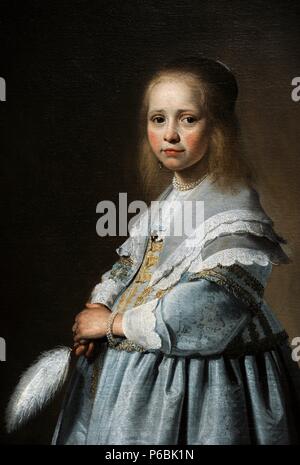 Johannes Cornelisz Verspronck (c.1600-1662). Peintre hollandais. Portrait d'une fille vêtue de bleu, 1641. Rijksmuseum. Amsterdam. La Hollande. Banque D'Images