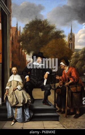 Jan Havicksz Steen (c.1625-1679). Peintre hollandais. Adolf et Catharina Croeser, connu comme le bourgmestre de Delft et sa fille, 1655. Rijksmuseum. Amsterdam. La Hollande. Banque D'Images